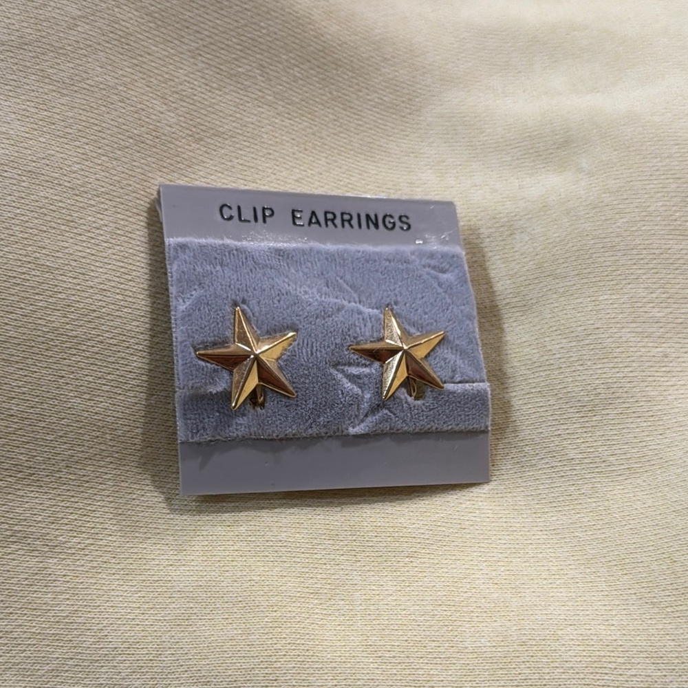 Gold-Tone Star Clip-On Earrings